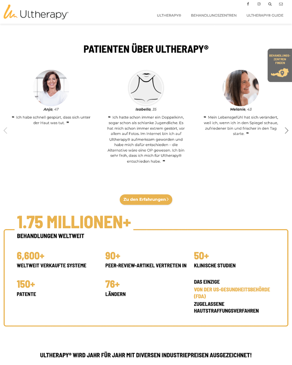 Ultherapy® Website - Startseite - Rezensionen