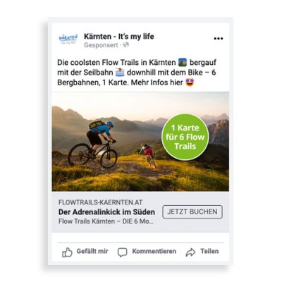 Kärnten Werbung - Facebook Ad 2 Beispiel