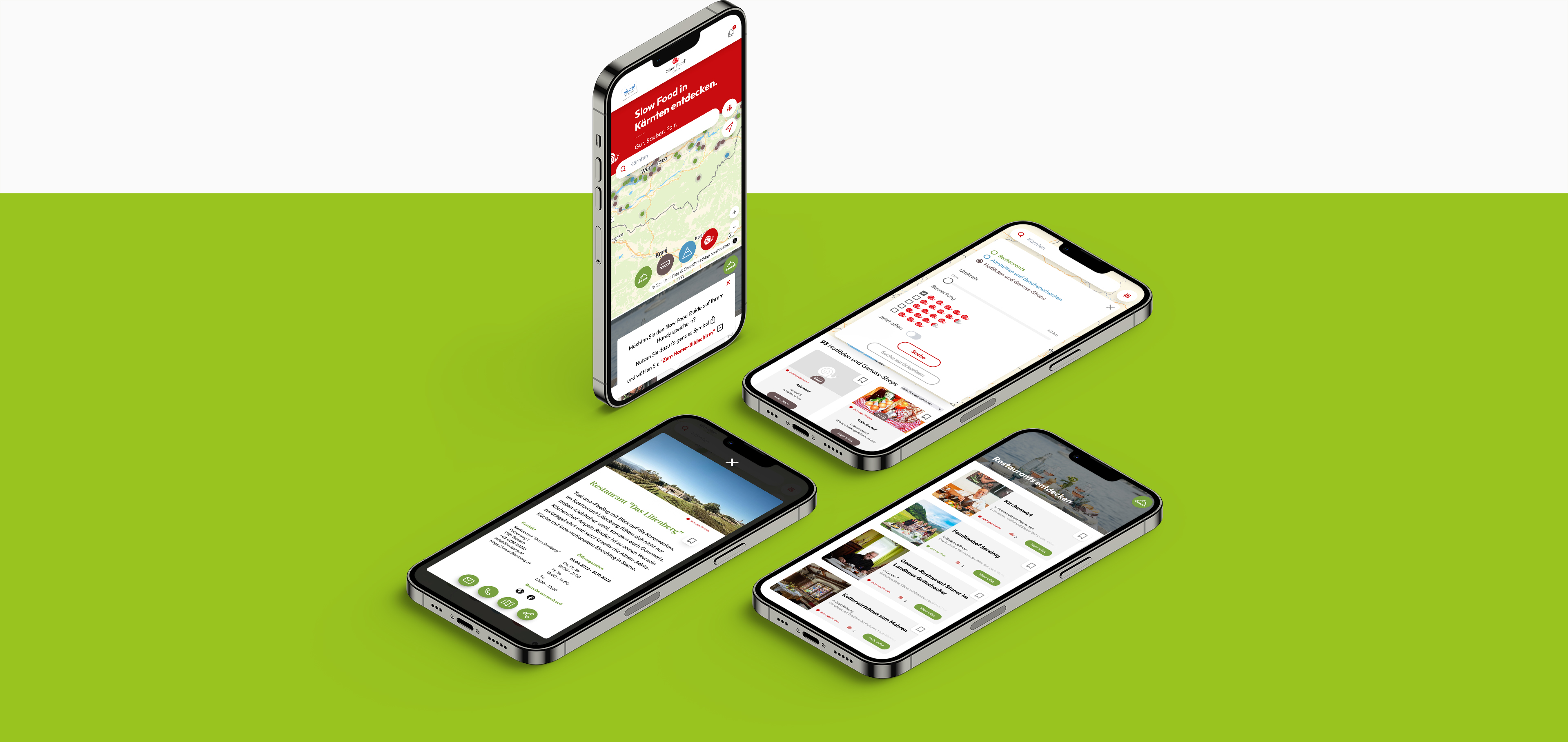 iPhone Mockups für Slow Food Kärnten