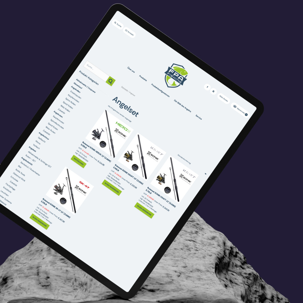 FPA Fishing - Webdesign & -development (WordPress & Webshop)