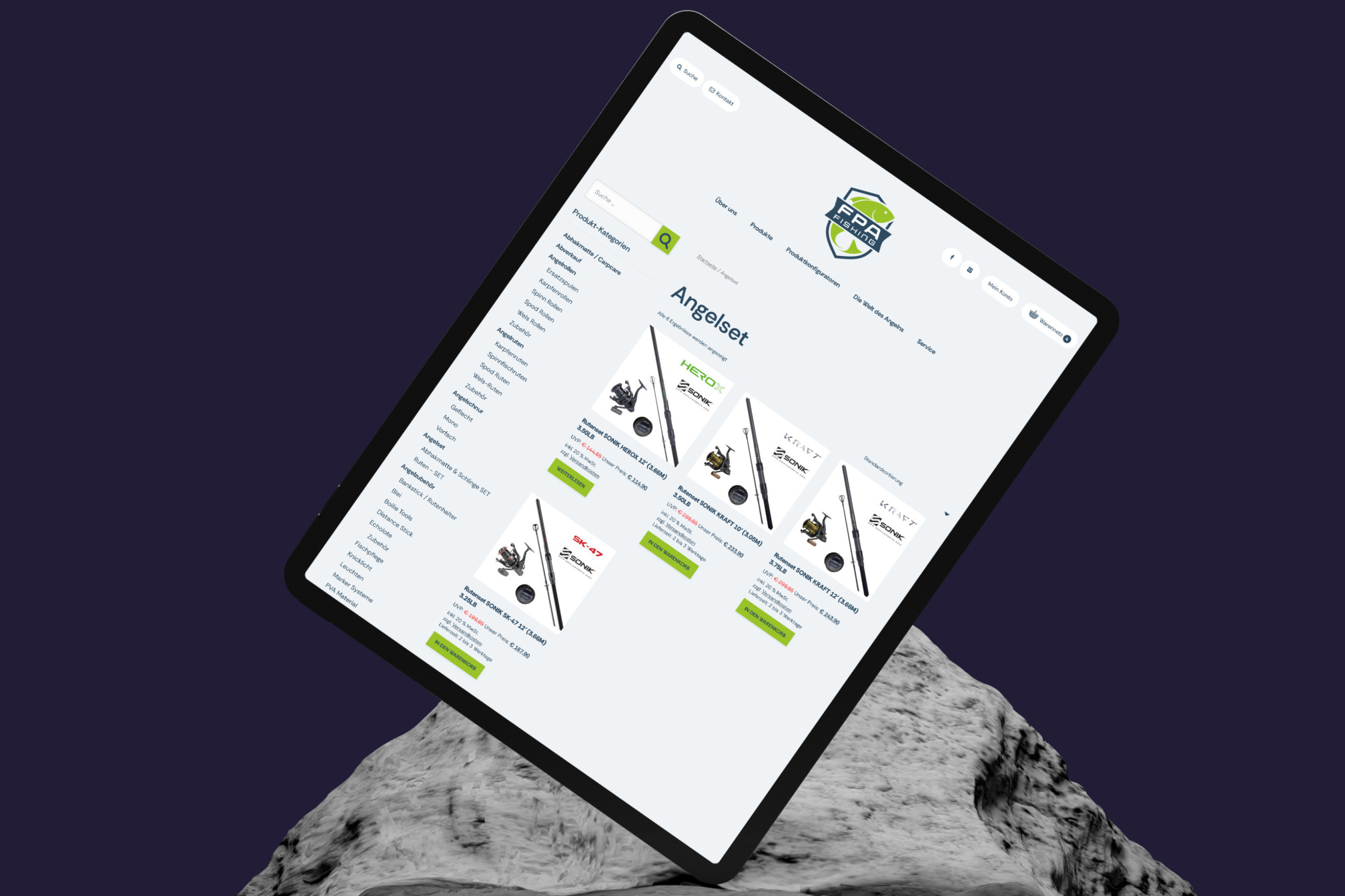 FPA Fishing - Webdesign & -development (WordPress & Webshop)